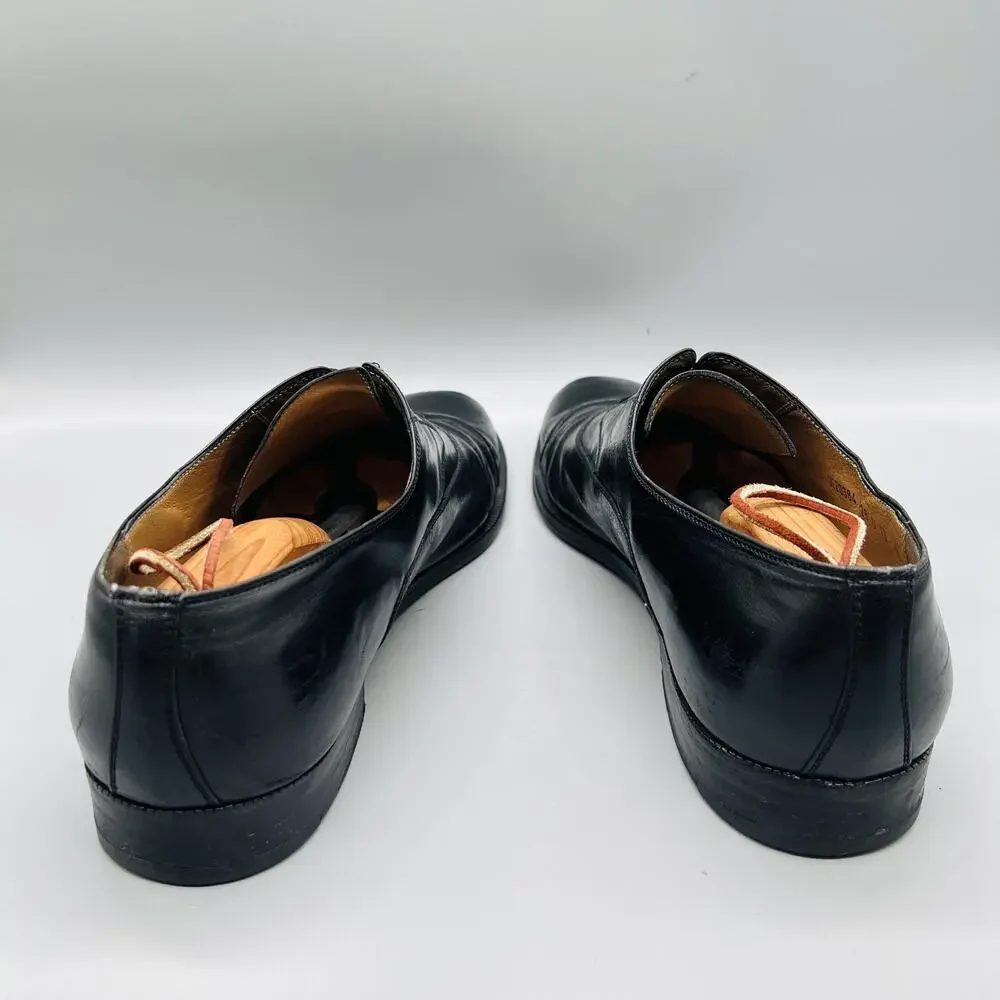 Salvatore Ferragamo Shoes Mens 13 Black Leather Cap Toe Oxford Dress Slip On